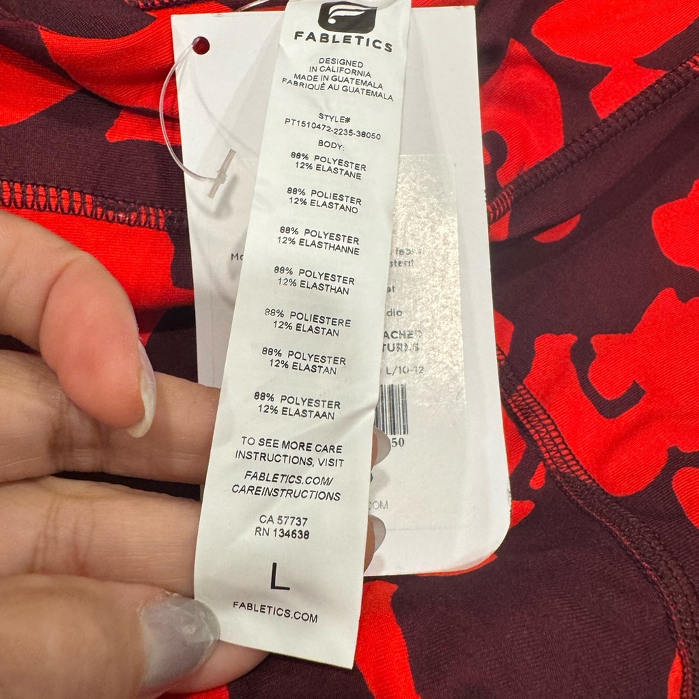 Fabletics Salar Legging - Red and Black - Picture 3 of 4